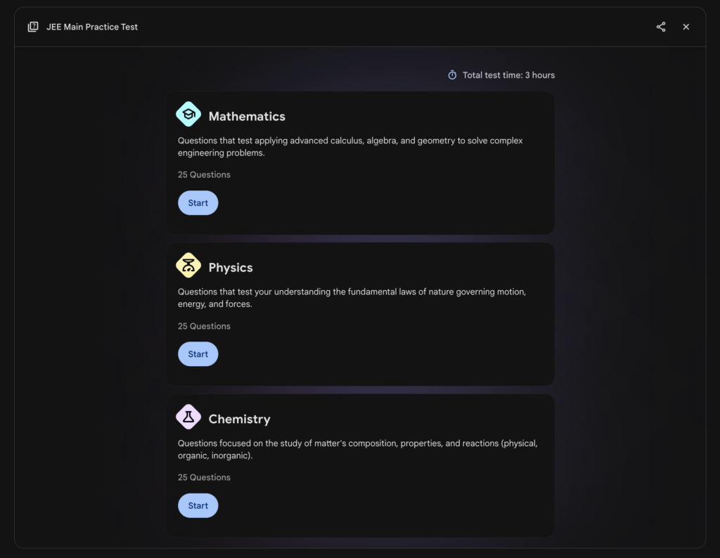 free JEE prep course with gemini