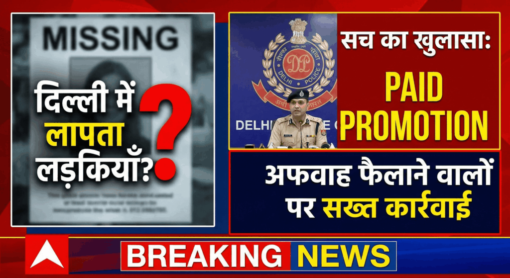 दिल्ली में लापता लड़कियों का 'खौफ' महज एक 'पेड प्रमोशन': दिल्ली पुलिस का बड़ा खुलासा, अफवाह फैलाने वालों पर होगी सख्त कार्रवाई