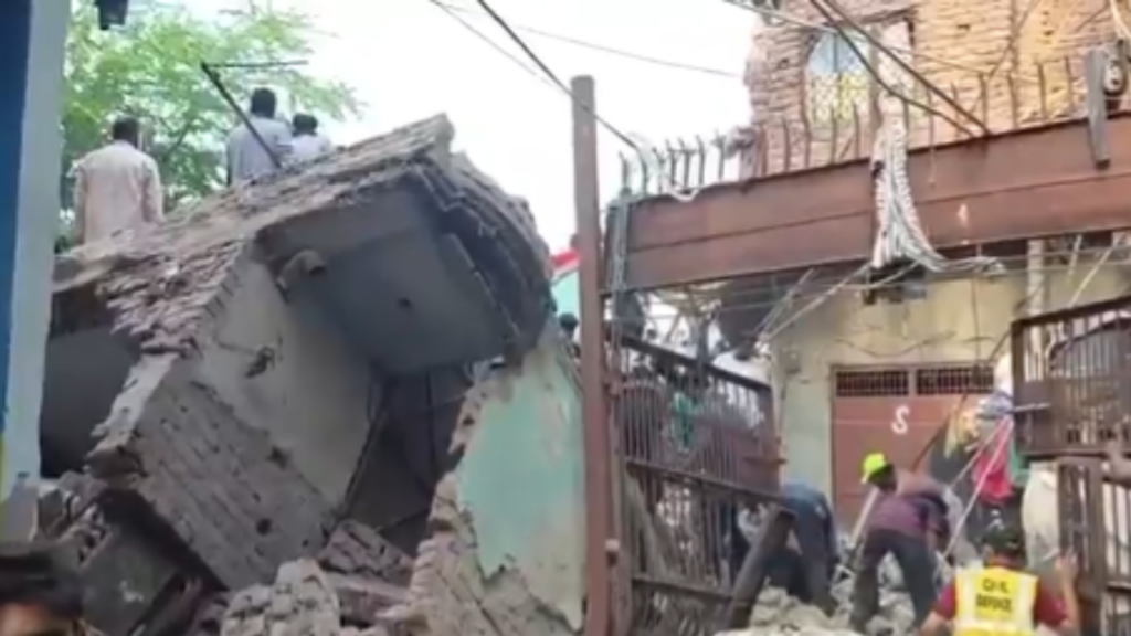 Seemapuri Building Collapse Kills 3 in Delhi as Rescue Teams Search the Debris Collapsed building in Seemapuri, Delhi, after the residential structure gave way on October 7, 2026