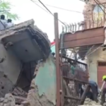 Collapsed building in Seemapuri, Delhi, after the residential structure gave way on October 7, 2026